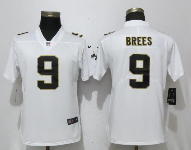 Women New Orleans Saints #9 Brees White Vapor Untouchable Player Nike Limited NFL Jerseys